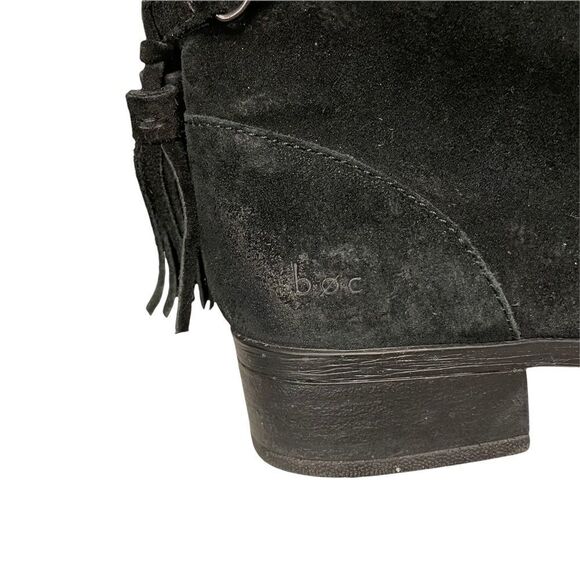 BALLY Italy Boho Suede Ankle Boots Tassels Black 6 - Picture 11 of 15